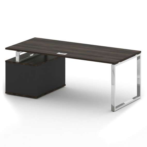 Shift Стол руководителя с опорной тумбой, правый SK.SRT-200 (R) Дуб Мали/Антрацит 2000*904*753