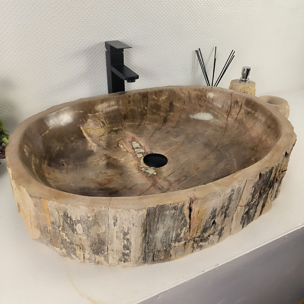 Раковина из окаменелого дерева OD-64766 70*52*16 0177