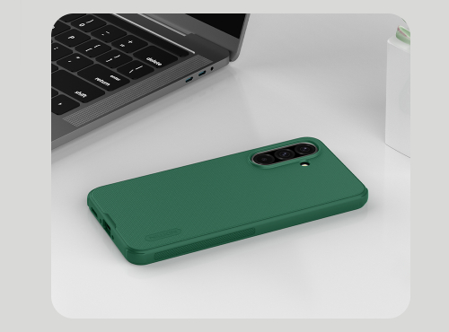 Усиленный двухкомпонентный чехол зеленого цвета (Dark Green) от Nillkin для Samsung Galaxy A36 5G, серия Super Frosted Shield Pro