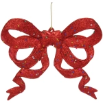 Украшение новогоднее «Бант сияющий» 17*18 см, Красный