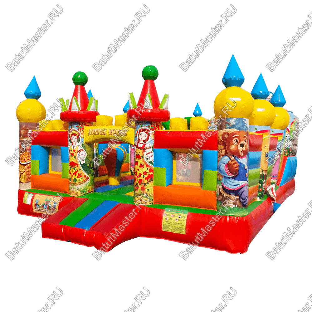 Надувной батут-горка "Русские сказки", 6x5x2.8 м