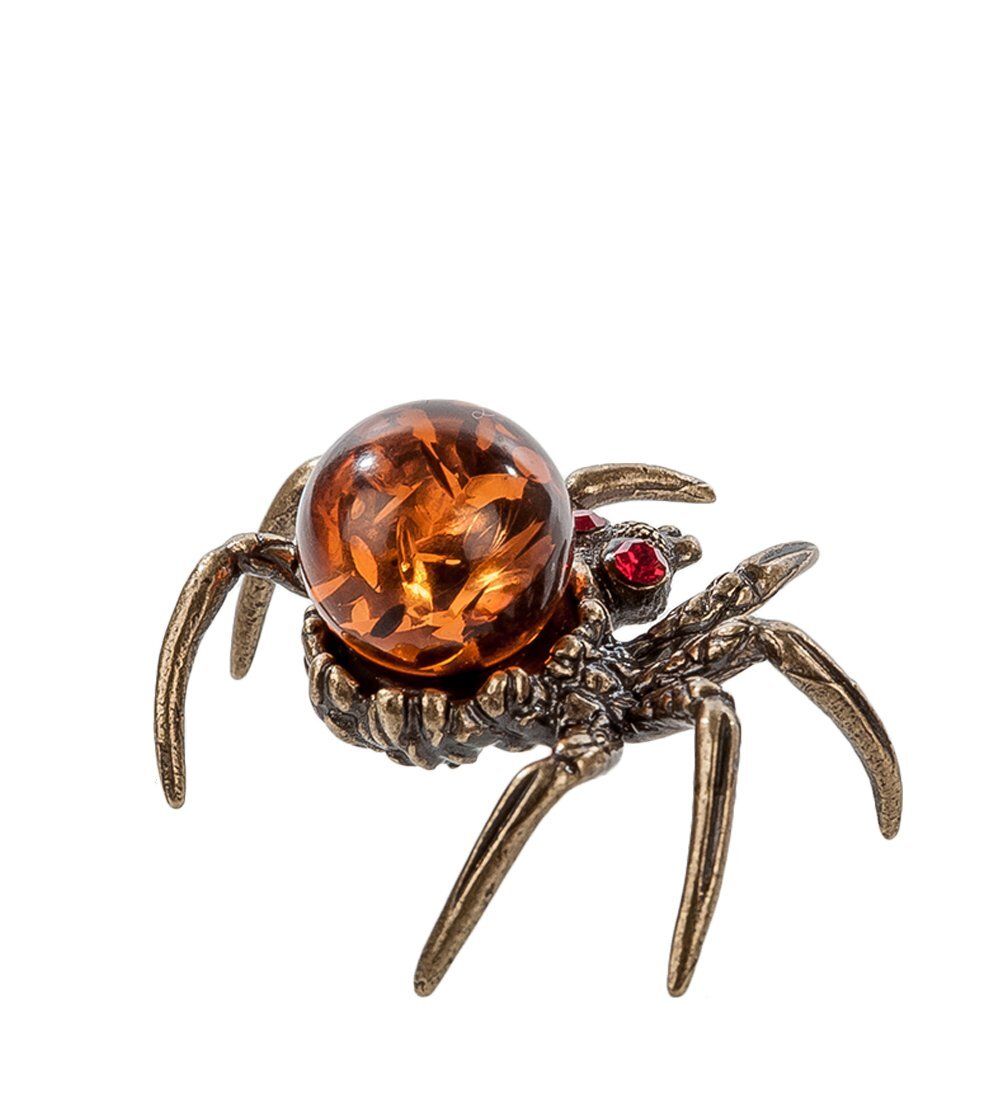 AM- 504 Фигурка «Паук» мал. (латунь, янтарь)