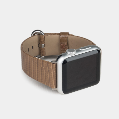 Ремешок для Apple Watch 40/41/42 mm из кожи ящерицы,  цвета кофе