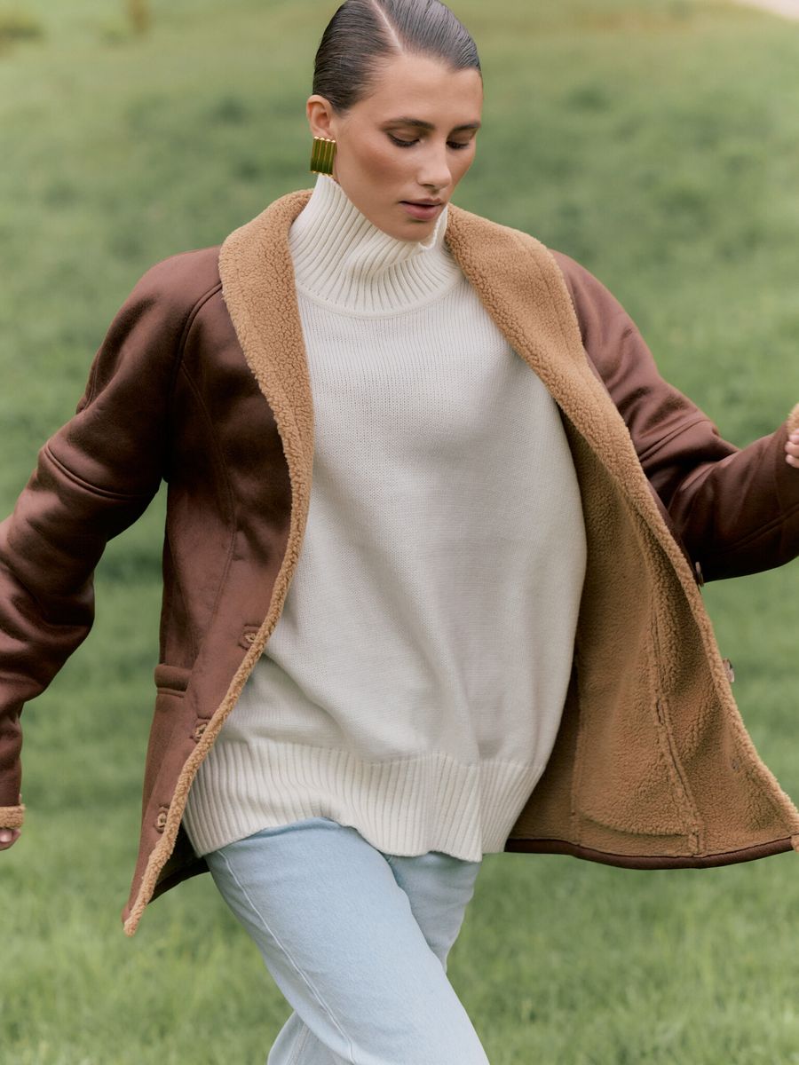 Свитер из шерсти мериноса OVER молочный