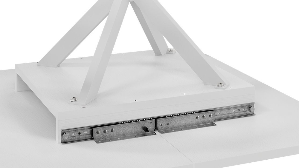 Стол кухонный обеденный раздвижной Белый муар Лиссабон 100(131)х100х75 см