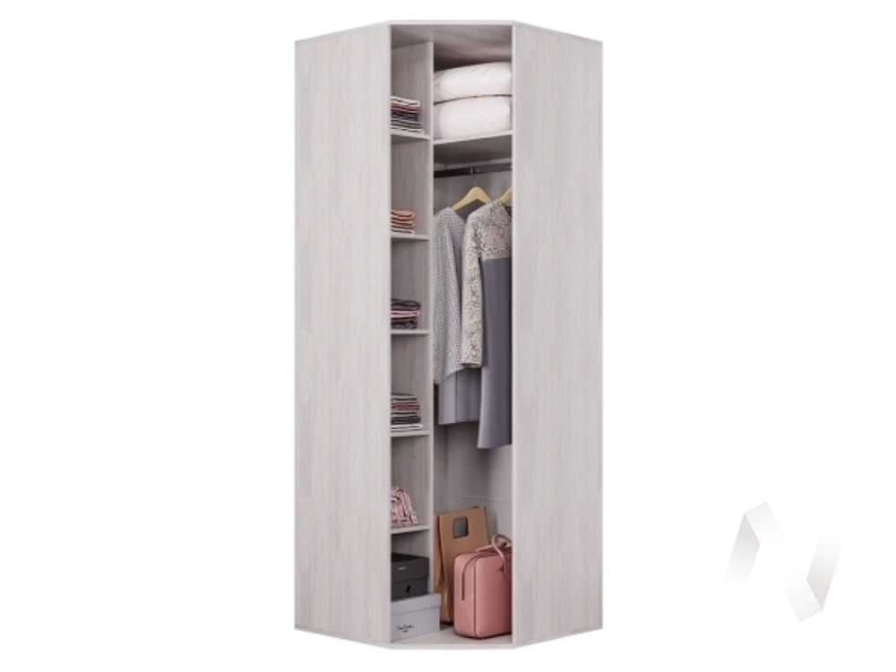 Шкаф углвой ШК-28 Спальня Кимберли (ясень белый/белый глянец)