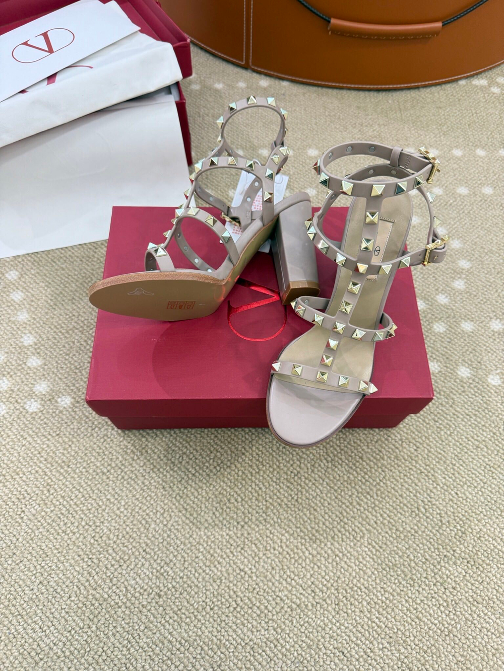 Valentino Rockstud Sandal 9 cm