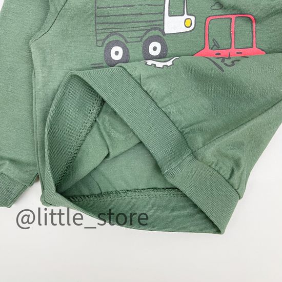 Лонгслив хлопковый "Машинки" хаки