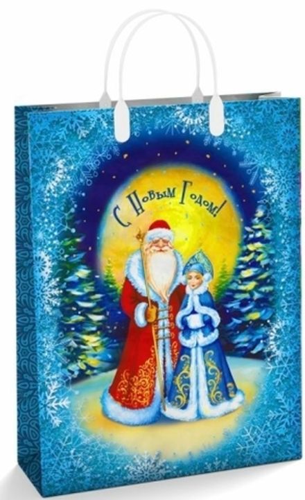 Подарочные пакеты "Морозные узоры" 30х40+10см 150мкм (1/10шт)