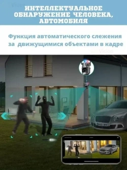 Уличная Wi-Fi камера видеонаблюдения 8 Мп Full HD 4K Камера двойная 8мп два объектива