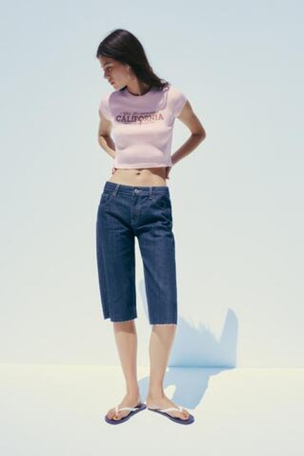 ZARA ФУТБОЛКА ИЗ ХЛОПКА МОДАЛА С НАДПИСЬЮ, РОЗОВЫЙ