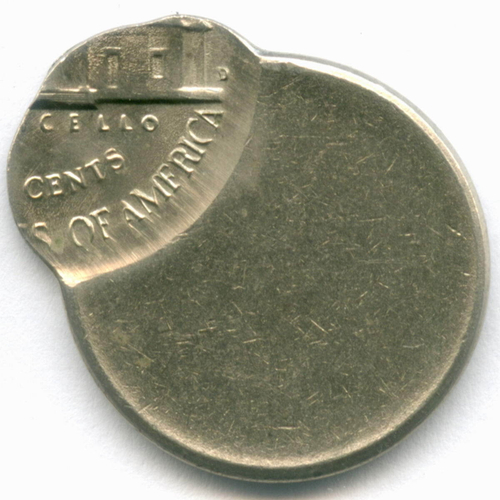 5 центов образца 1946 года. США. Брак - смещение. Медно-никель XF
