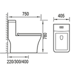 Унитаз-моноблок AZARIO STOUN 405х750х780 напольный, безободковый, в комплекте с сиденьем дюропласт микролифт, белый (AZ-1109)