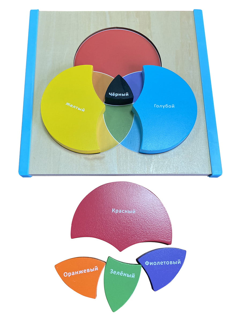 Цветовая палитра деревянная 8 деталей, монтессори