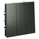 Выключатель встраиваемый VOLTUM S70 трехклавишный 10А, (титан)