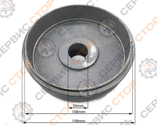 Барабан тормозной под ось ф=39 мм, внутр. ф=180 мм к минитрактору