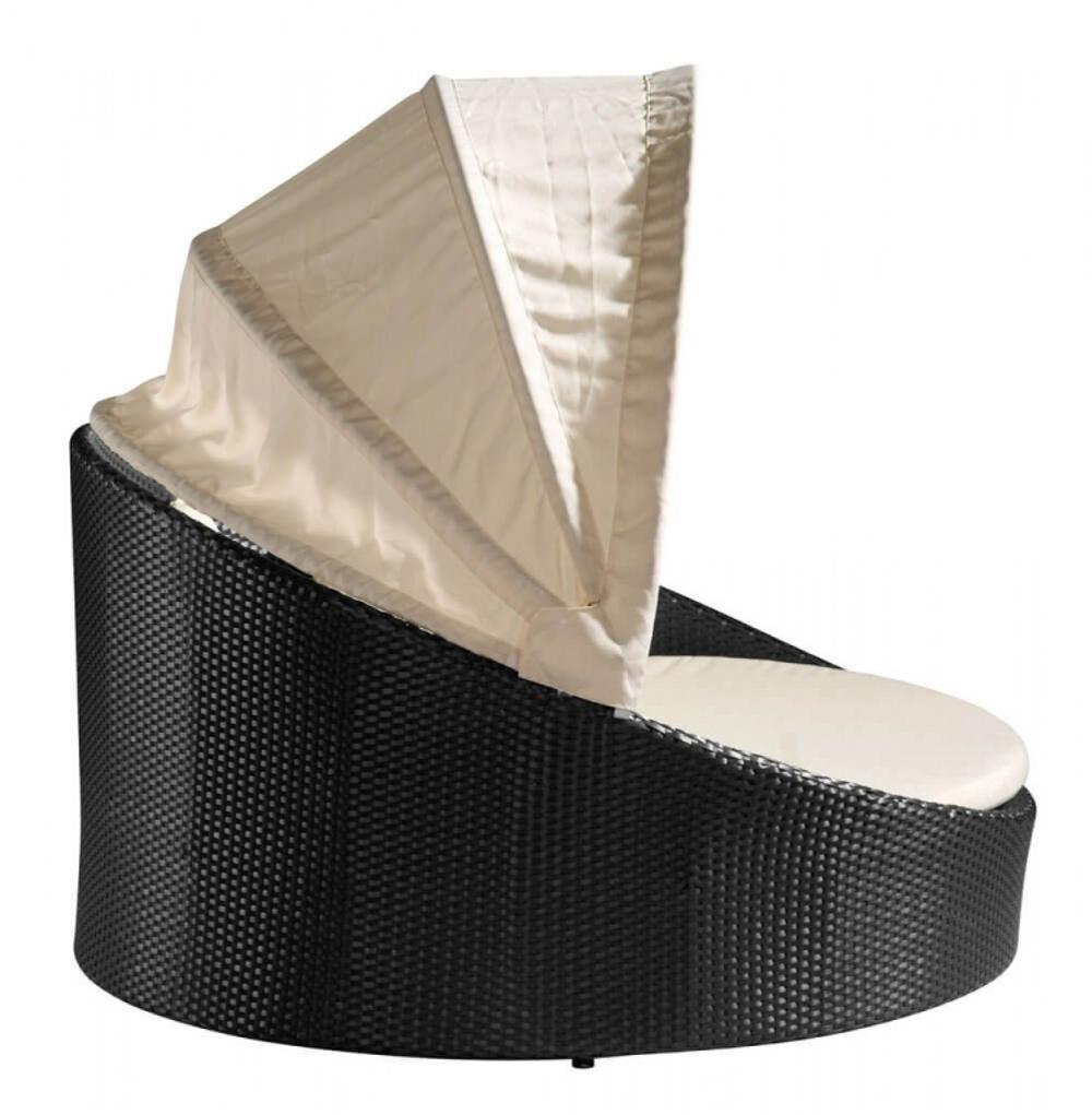 Лаунж-диван плетеный Tagliamento Shell-sunshade, антрацит