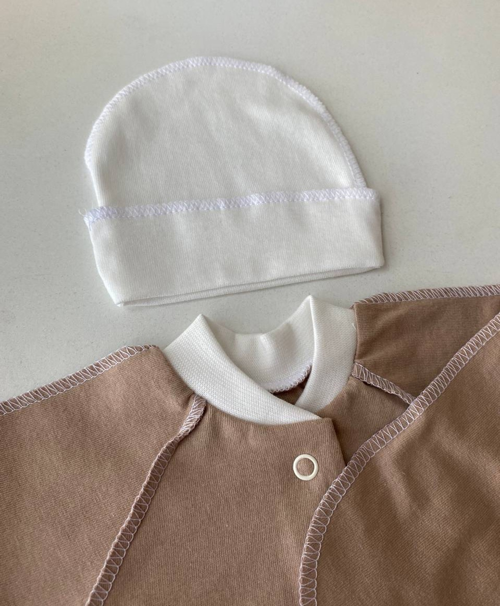 Комплект на выписку "Перышко" 4-пр (плед, комбинезон-кнопка,шапочка, пояс-бант) (Цвет: Бело-розовый)