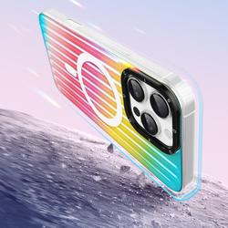 Усиленный прозрачный чехол (Gradient Rainbow) с поддержкой MagSafe от Dux Ducis для iPhone 16 Pro Max, серия Zest Series Case