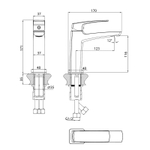 Смеситель для раковины Grossman Mercury 510.K35.10.320 золото сатиновый,1 место