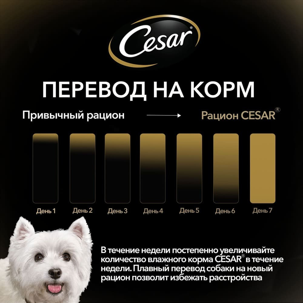 Курица с зелеными овощами в соусе, 85г влажный корм для собак, Cesar