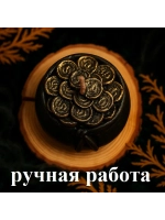 Свеча восковая черная денежный мешочек с руной Феху