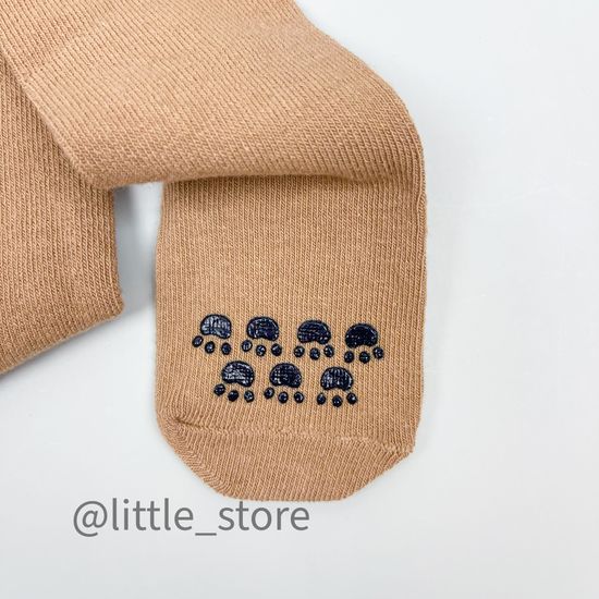 Колготки хлопковые со стоперами на коленях, Коричневый меланж