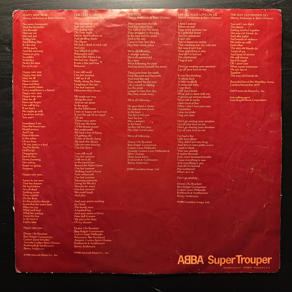 ABBA - Super Trouper (США 1980г.)