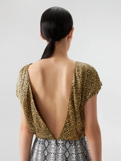 Вечернее платье принтованное с открытой спиной OLA OLA