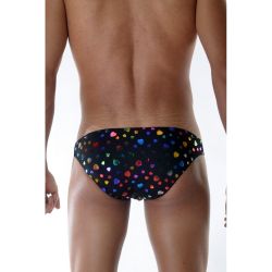 Мужские трусы слипы черные с разноцветными блестками Don Moris DM111815