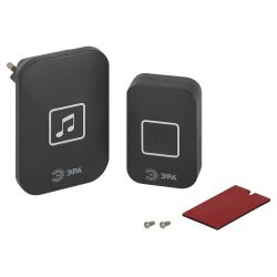 Звонок дверной ЭРА С97 беспроводной, от сети, черный, 60 мелодий