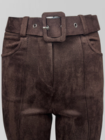 Брюки Fire Studio 047-1 клеш однотонные замшевые со стрелками и ремнем в комплекте