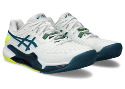 Мужские кроссовки теннисные Asics Gel-Resolution 9 Clay - white/restful teal