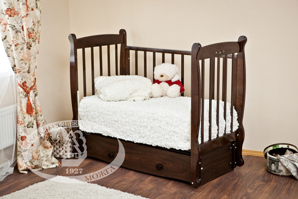 Детская кроватка Красная Звезда Елисей С-717 №5 Паровозик ваниль