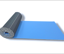 Ролл-мат гимнастический "Профессионал", ворсовый - 40мм. - сегментированный - голубой