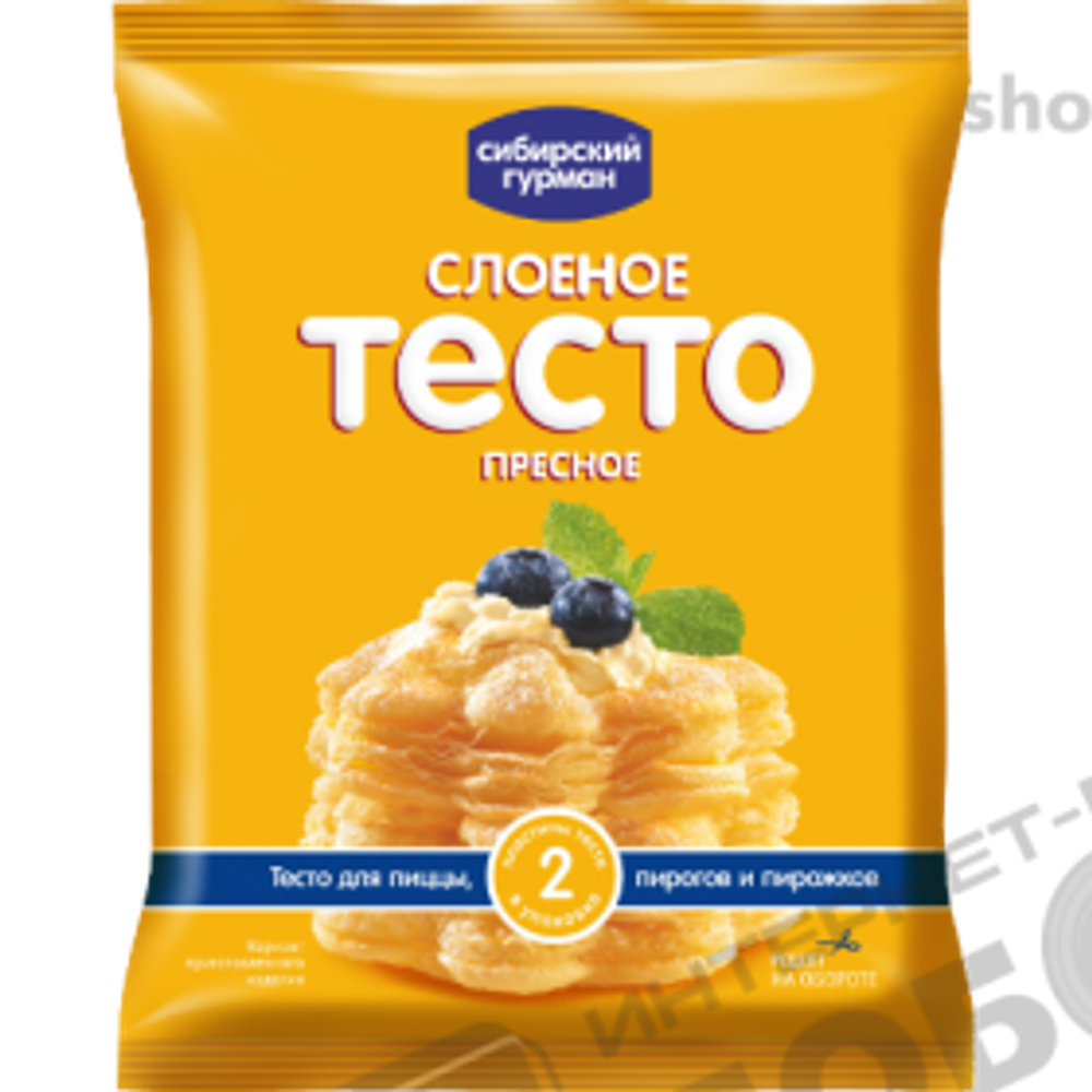 Тесто, слоеное бездрожжевое (квадрат), Напеку, Сибирский Гурман, 500 гр
