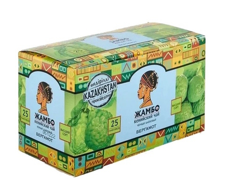 Чай черный "Жамбо" Кенийский с бергамотом 25 пак. Казахстан