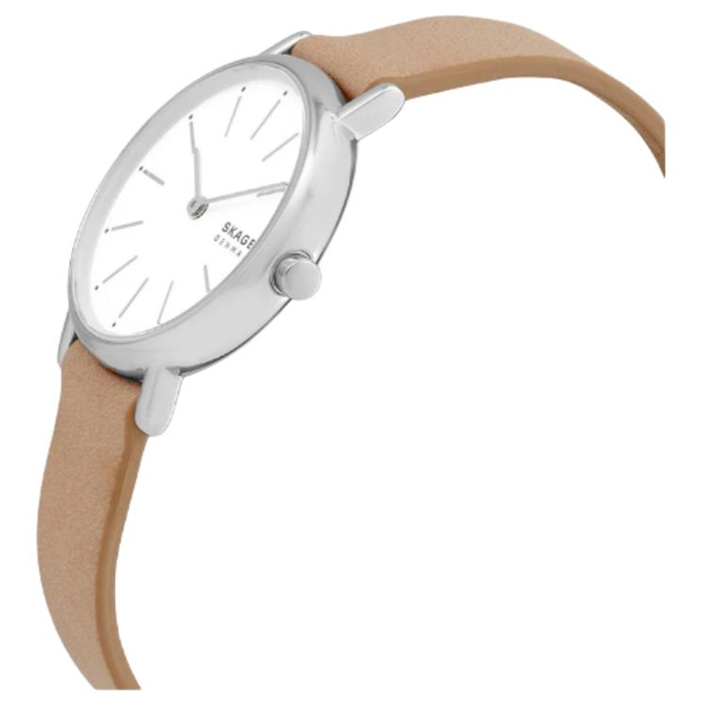 SKAGEN Wrist Watch Quartz Movement Artificial Leather Strap 30mm White Dial Women"s Watch