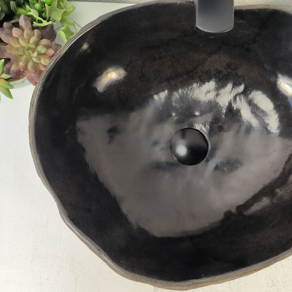Каменная раковина из речного камня RS-05313 (48*41*15) 0856 из натурального камня