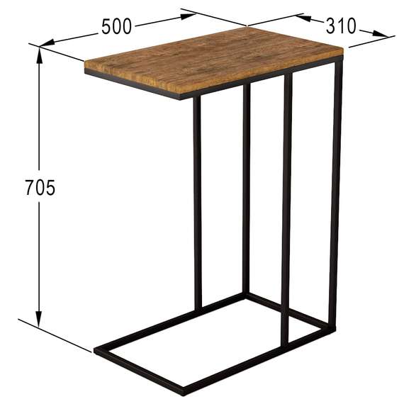 Стол придиванный Агами дуб американский/чёрный