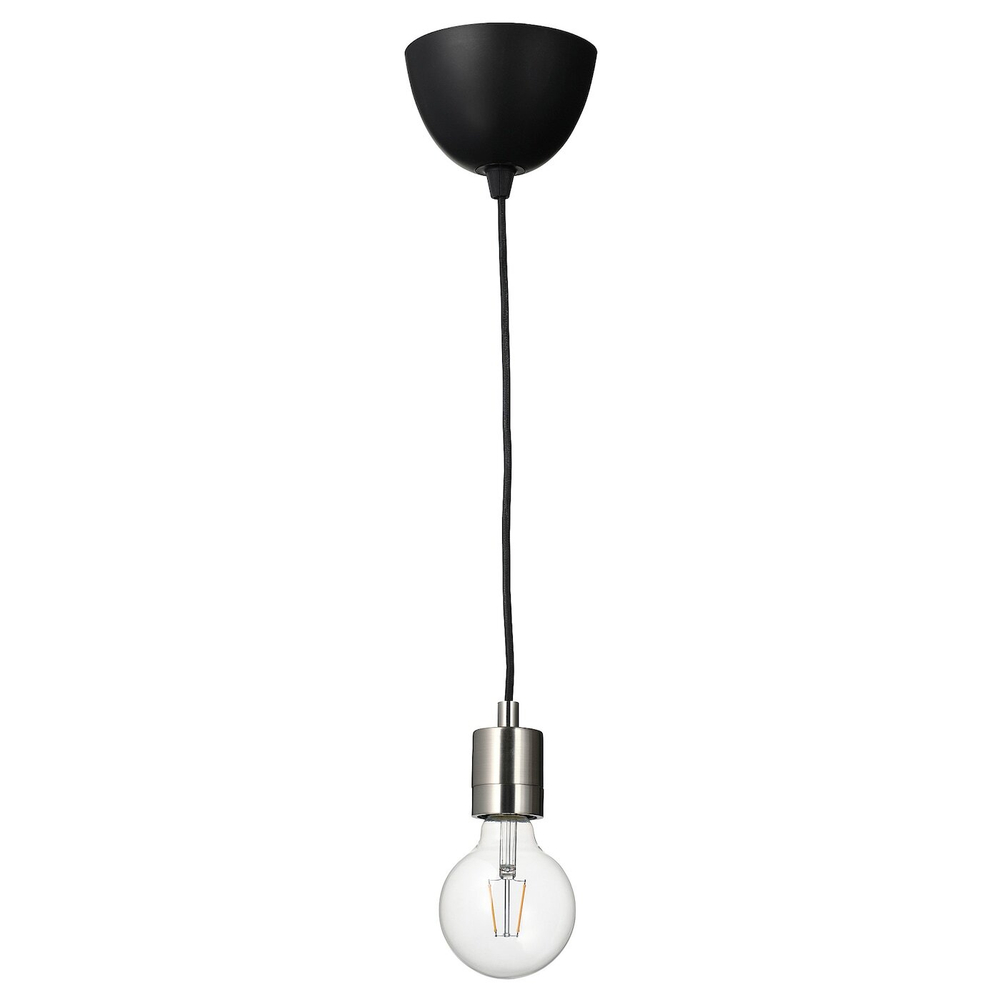 IKEA SKAFTET  (ИКЕА СКАФТЕТ)  -  / LUNNOM Подвесной светильник с лампой, никель/прозрачная сфера