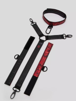 Ошейник с наручниками Reversible Faux Leather Collar and Wrist (Цвет: красный с черным)