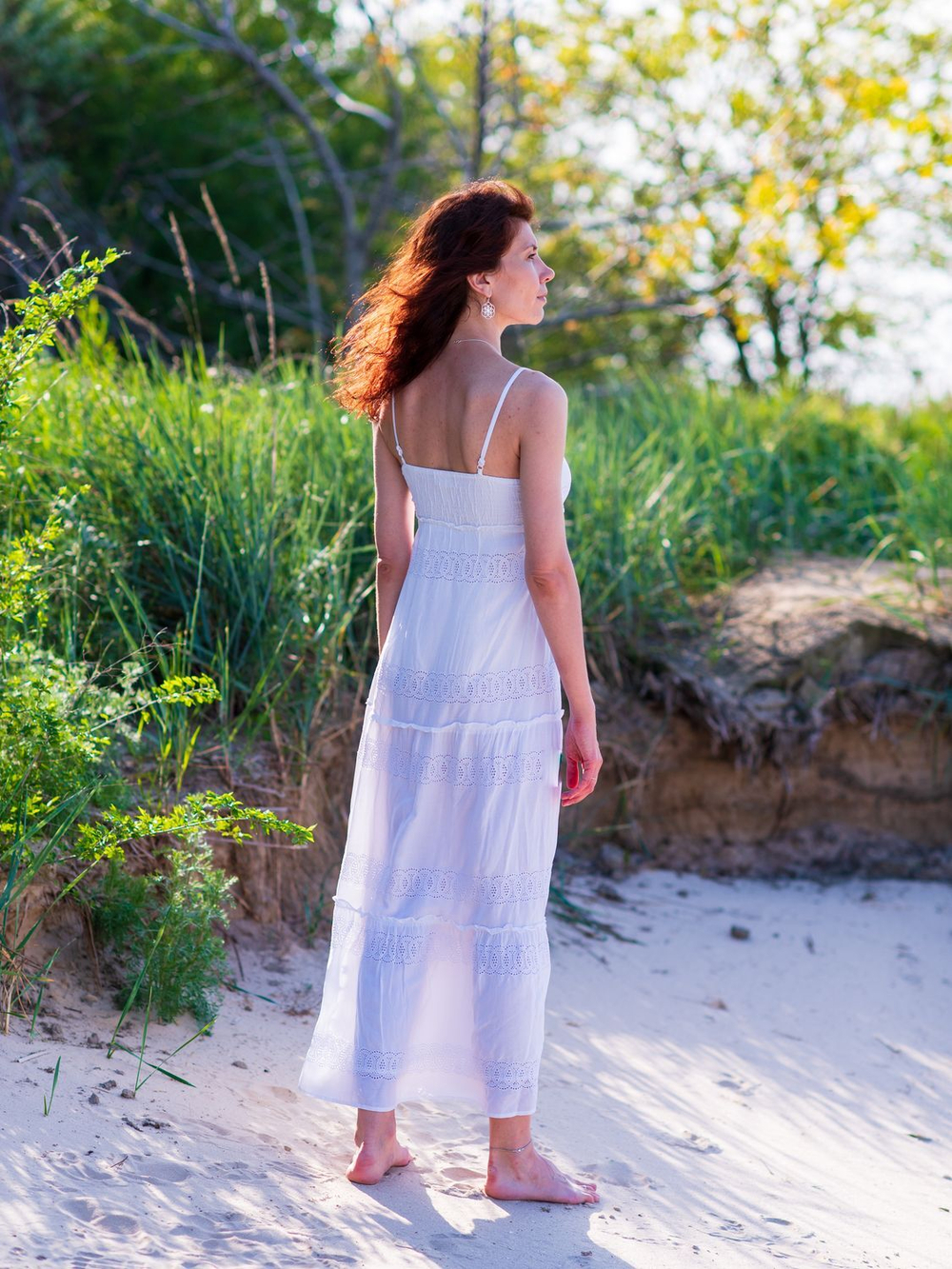 Сарафан из прошвы (белый)