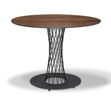 "Диего" обеденный стол из HPL круглый Ø100см, цвет "дуб", каркас черный