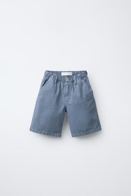 ZARA ШОРТЫ-БЕРМУДЫ, СИНИЙ/СТАЛЬНОЙ