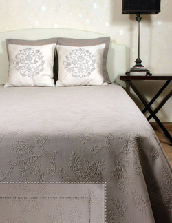 Покрывало 240х260 Luxberry Country с мережкой коричневое Португалия вид