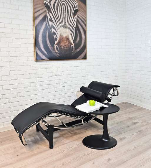 Кресло-шезлонг Chaise Lounge, черная натуральная кожа