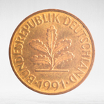Germany, 10 Pfennigs, 1991, (Munich Mint - "D"), VF