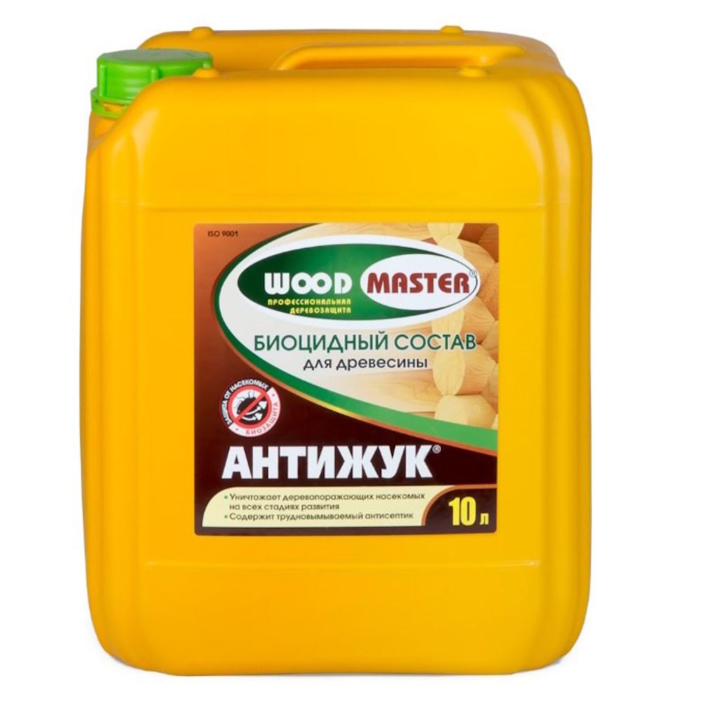 Пропитка по дереву WOODMASTER Антижук бесцв. 10л  (Рогнеда) !!! НЕМОРОЗОСТОЙКАЯ от 0 С!