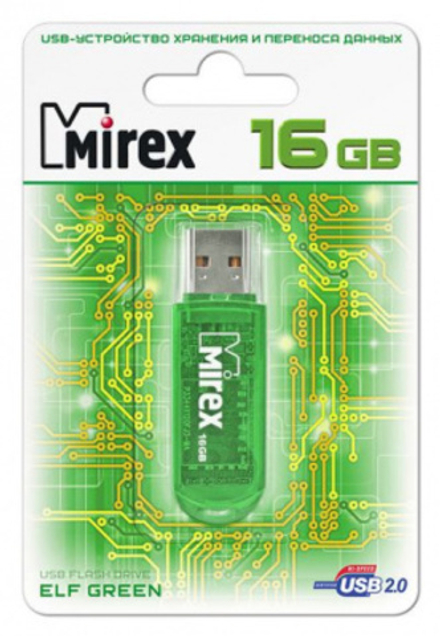 Флешка 16GB Mirex Elf Зеленый